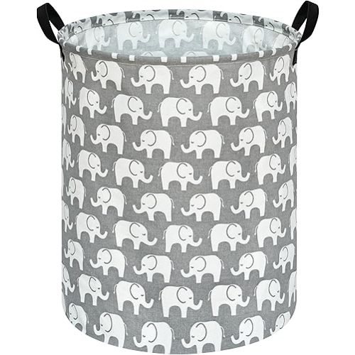 Baby Laundry Basket Kids Elephant Pattern Hamper,Large Storage Box Toy Waterproof Storage Organizer Nursery Bin Clothes,Room Decor