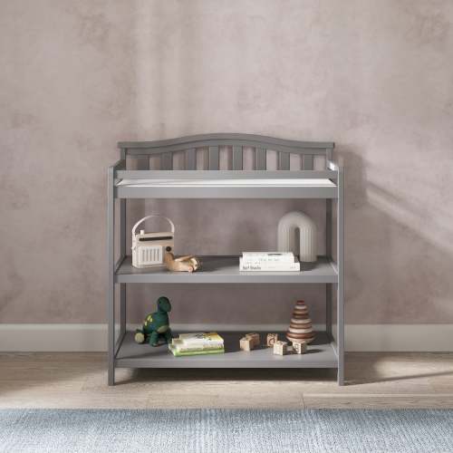 Arch Top Diaper Changing Table, Cool Gray | Child Craft