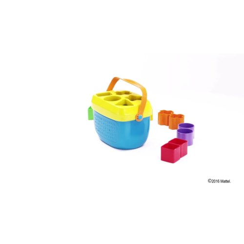 Fisher-Price Baby’s First Blocks Shape Sorting Toy with Storage Bucket, 12 Pieces