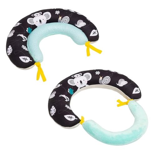 Taf Toys 2-in-1 Tummy Time Support Toy for Newborns & Infants, Soft Panda Support Toy with High-Contrast Crinkle, Baby Development Toy for Neck & Arm Support, Sensory Activity Mat 0-6M
