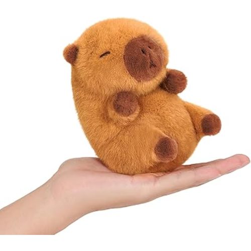 Ditucu Palm-Sized Capybara Stuffed Animals Cute Soft Plush Doll Small Capibara Plushies Toys Gifts for Kids Brown 5 inch