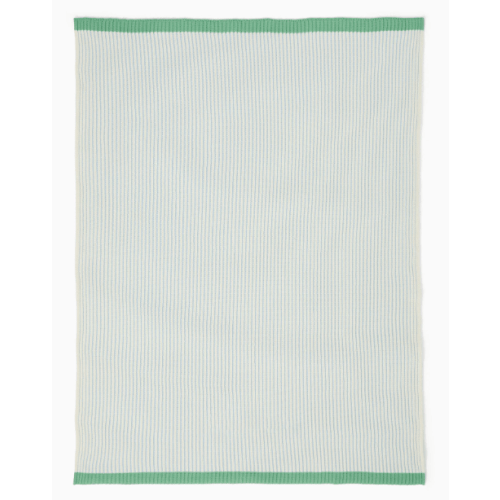 Contrast Ribbed Knit Baby Blanket