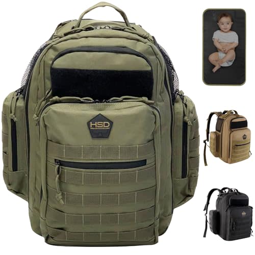 HighSpeedDaddy - Baby Diaper Backpack, Military-Grade, Waterproof, Compact Baby Travel Bag w/Stroller Straps & Tablet Sleeve