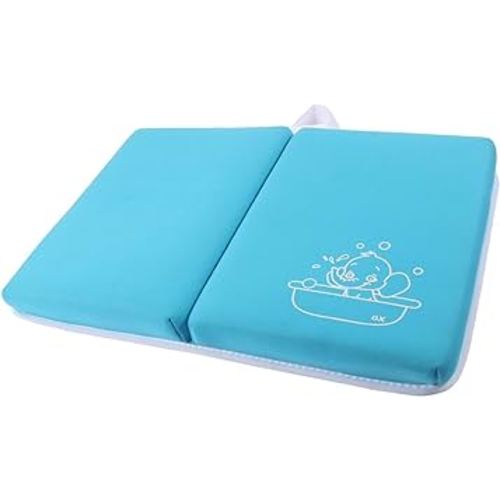 Bath Kneeler Pad - 1.5inch Thick Kneeling Mat for Baby Bath Time, Garden Work, Exercise - Detachable and Foldable Baby Bath Tub Padding for Parents- Blue