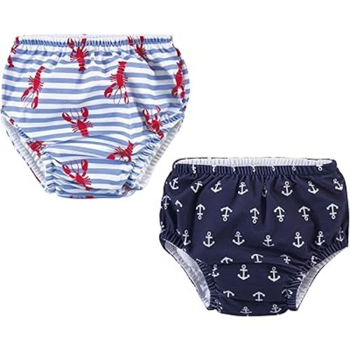 Hudson Baby Unisex Baby Swim Diapers, Anchors, 0-6 Months
