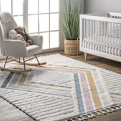 nuLOOM Modern Diamond Tassel Area Rug - 7x9