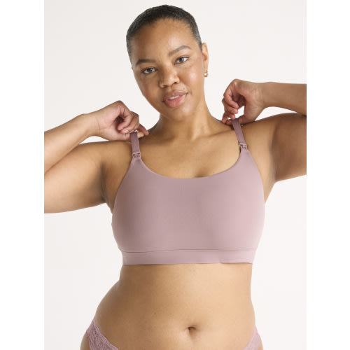 Joyspun Women's Maternity Fit Stretch Nursing Bralette, Sizes S-3XL