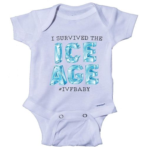 I Survived The ICE AGE #IVFBABY Infertility IVF Onesie Baby Bodysuit One-piece Romper
