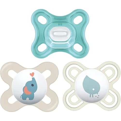 MAM Pacifier Newborn Variety Pack (1 Comfort, 1 Perfect Start, 1 Newborn Original Start) Best Pacifier for Breastfed Babies, 0-3 Months, Unisex, 3-Pack