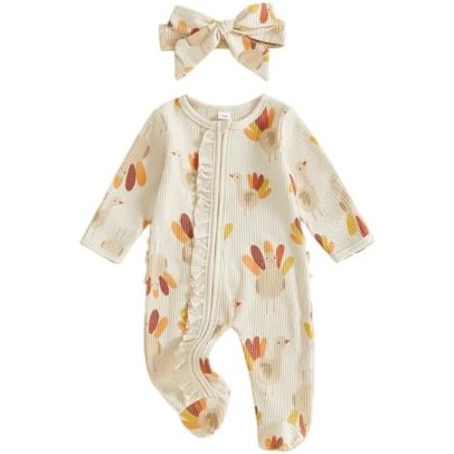 Halloween Baby Boy Girl Outfit Pumpkin Long Sleeve Onesie Romper Jumpsuit Halloween Clothes Girl Boy
