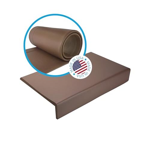 Kidkusion Soft Seat Edge Cushion | Made in USA | 60" | Brown | Fireplace Cushion and Hearth Pad