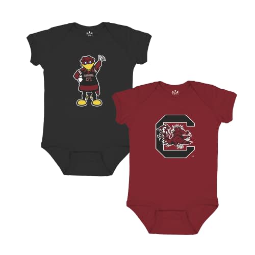 Little King NCAA Bodysuit 2 Pack Short Sleeve-100% Cotton-Infant Sizes 0-3M 6M 12M 18M