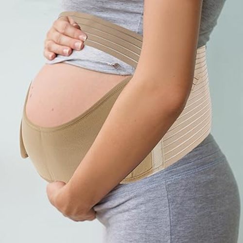 Pregnancy Belly Band, Breathable Belly Support Brace, Pregnancy Support Belt, Lightweight Abdominal Binder, for Abdomen, Flesh Color, Medium, 1 Set