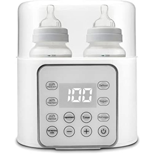 Baby Bottle Warmer 9-in-1 Multifuntion Breast Milk Warmer, Fast Baby Food Heater & Defrost Warmer with Timer for Twins, LCD Display Accurate Temperature Adjustment, 24H Constant Mode