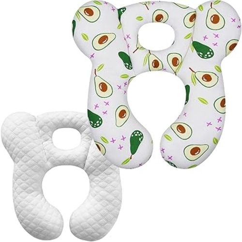 Baby Travel Pillow, Upgrade U-Shape Infant Pillow for Car Seat Pushchair and Stroller, Soft Comfortable Sleep Cushion for Kids Newborn and Toddler -Avocado