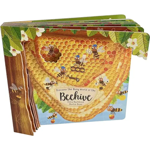 Discovering the Busy World of the Beehive (Happy Fox Books) Board Book Teaches Kids Ages 3-6 about Bees, Exploring a Hive with Each Page, plus Educational Facts and Vocabulary Words (Peek Inside)
