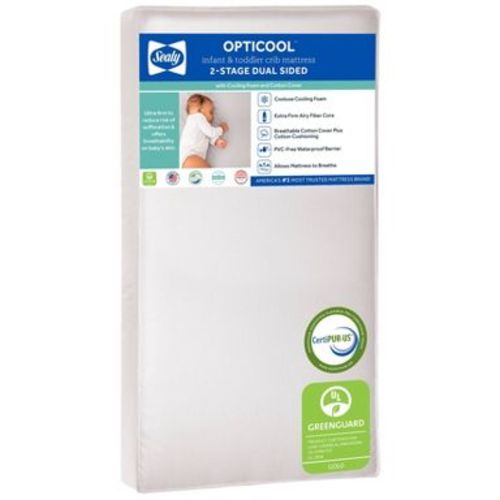 Sealy OptiCool 2-Stage Cool Foam Crib and Toddler Mattress: Firm/Soft Sides, Cotton Cover, 5.5" Thick