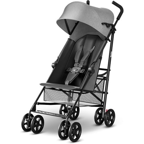 MAMA & BABY Trek Lite Umbrella Stroller - Compact Fold, Multi-Position Recline, Travel Stroller with Carry Strap, Large Storage and Cup Holder