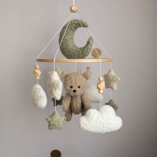 Teddy Bear Nursery Mobile Boucle Cloud Mobile