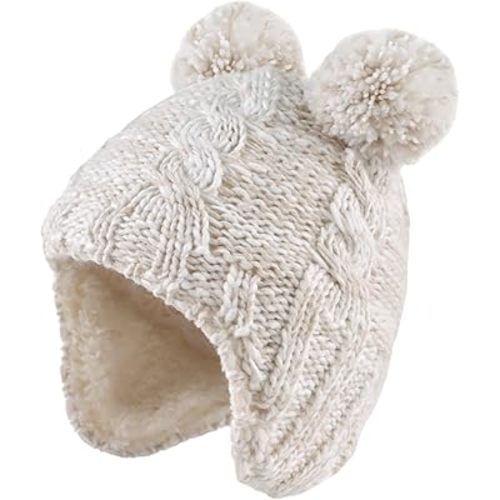 Zsedrut Winter Baby Boy Hats Pompom Baby Beanie for Girls Fleece Newborn Infant Toddler Beanie