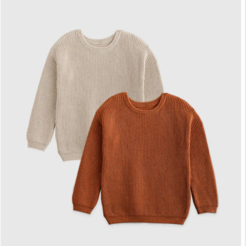 12M - 100% Organic Cotton Fisherman Tunic Sweater 2-Pack - Baby Girl