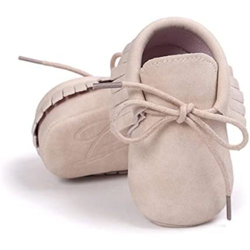 CENCIRILY Infant Baby Fringe Moccasin Slipper Boys Girls Tassel Suede Leather Toddler Sneakers Soft Sole First Walking Loafers Crib Shoes