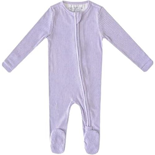 Copper Pearl Zip-Up Footie Baby Pajamas: Ultra-Soft Boys Pajamas and Girls Pajamas, Premium Knit Fabric in Stylish Prints, Tag-Free with Two-Way Zipper, Sized Newborn to 24 Months, Periwinkle