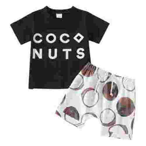 HCNTES Daddy's Little Angel Toddler Girl Summer Outfit Print Short Sleeve T Shirt and Elastic Track Shorts,6-12 Months Black