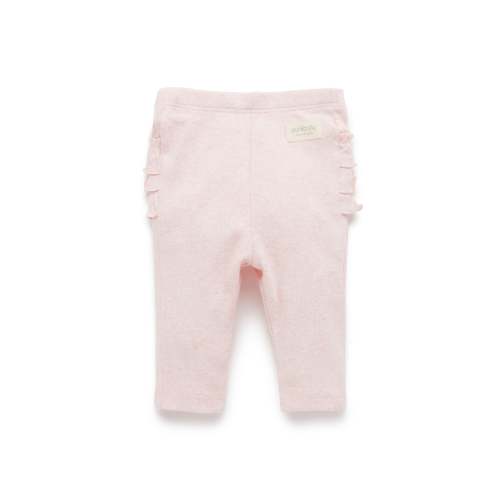 Everyday Ruffle Legging - Soft Pink Melange - Purebaby