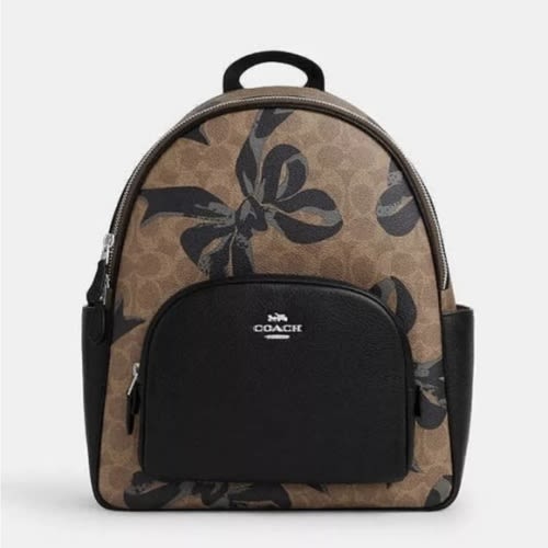 Coach Men's Black and Brown Backpack