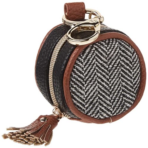 Itzy Ritzy Pacifier Case With Clip – Pacifier Charm Pod Includes Clasp to Easily Attach to a Diaper Bag or Purse; Measures 2.5” in Diameter and Holds 2 Pacifiers, Coffee and Cream - Coffee & Cream