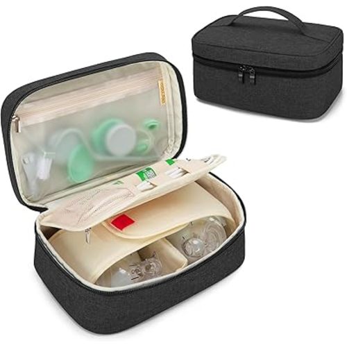 BAFASO Wearable Breast Pump Bag Compatible with Elvie and Momcozy Breast Pump, Case for Wearable Breast Pump and Extra Parts (Patent Pending), Black