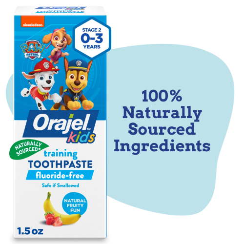 Orajel Kids PAW Patrol Training Toothpaste Fluoride-Free, Natural Fruity Fun Flavor, 1.5 oz