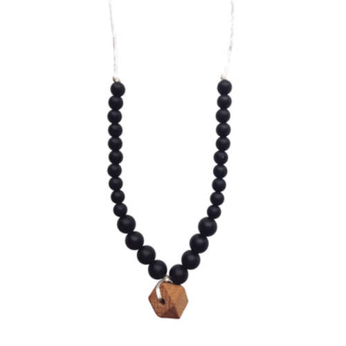 The Collins- Black Teething Necklace – Chewable Charm