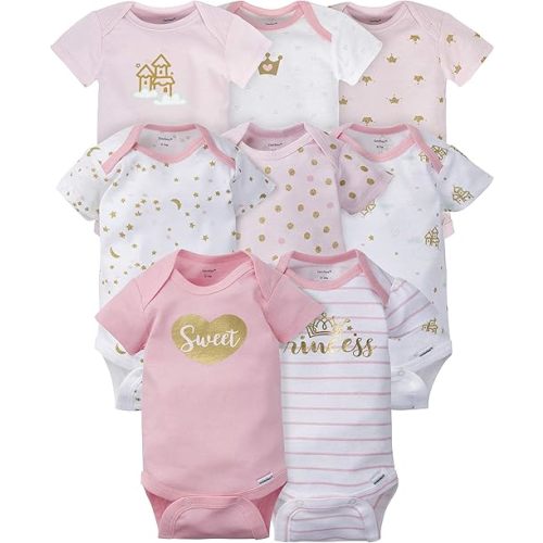 Gerber baby-girls 8-pack Short Sleeve Onesies Bodysuits