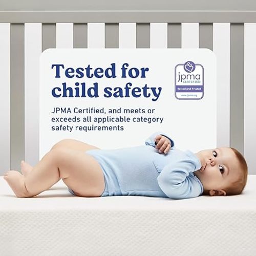 Graco Paquete de colchón y protector de cuna premium (paquete de 1) – Incluye colchón para cuna y niños pequeños certificado GREENGUARD Gold, protector impermeable certificado GREENGUARD Gold
