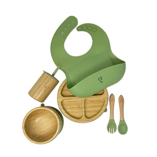 Baby / Toddler Bamboo Dinnerware With Suction Set of 6 Pieces
