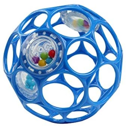 Bright Starts Oball Rattle Easy-Grasp Toy - Blue, 4", Ages Newborn+