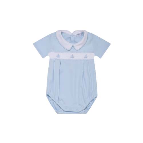 Sailboat Smocked Bubble - Blue