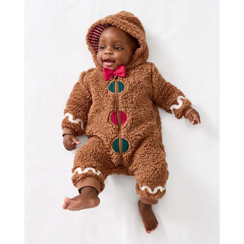 Gingerbread Sherpa Romper | Little Sleepies