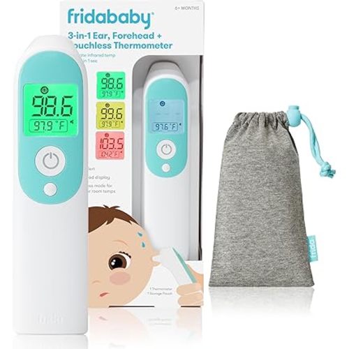Frida Baby Thermometer, 3-in-1 Infrared Thermometer for Ear, Forehead & Touchless, FSA/ HSA Eligible Fever Thermometer for Baby, Infants ,Toddlers, Kids & Adults