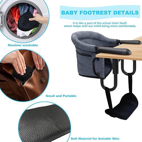Baby Footrest Compatible with Inglesina Fast Table Chair, Adjustable Foot Rest for Clip-On Table Chair with Tray, Toddler Foot Rest for Hook-On Portable High Chair for Travel