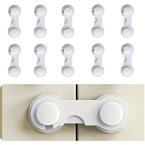 Baby Locks (10-pack) Child Safety Cabinet Proofing, Safes Quick and Easy Adhesive Installation, Cabinet Drawer Door Latches, No Tools Required,Multifunctional for Furniture Kitchen.