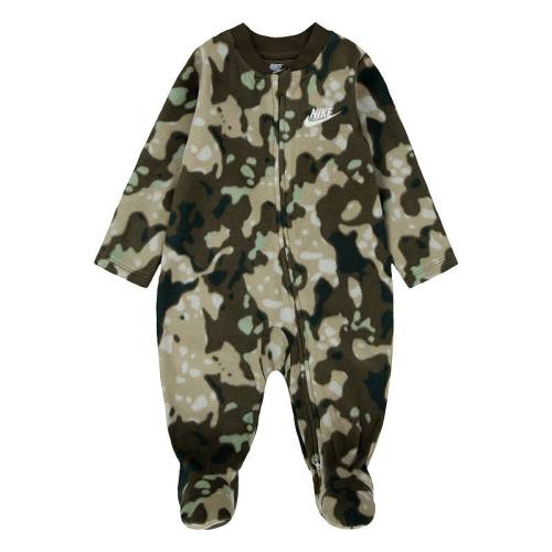 Newborn Baby Boys Nike Sportswear Microfleece Camo Footed Coverall