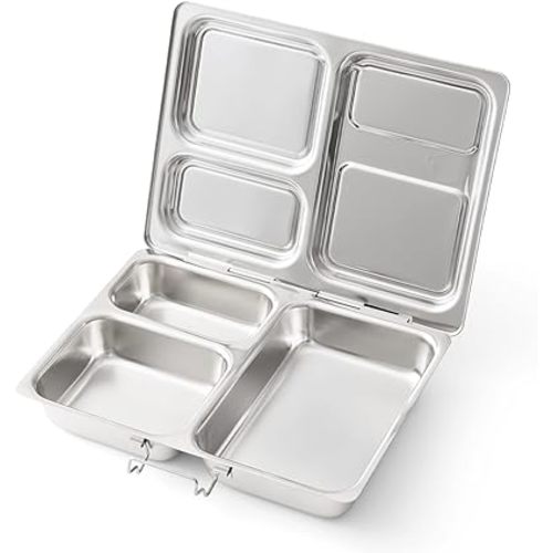 PlanetBox Launch Stainless Steel Lunchbox Large Capacity, Eco-Friendly Bento Box for Adults andTeens Perfect for Work, School, and Picnics