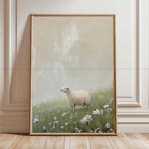 The Lord is my Shepherd Psalm 23 Vintage Wall Art Modern Christian Decor Beige Green Bible Verse Printable Soft Green Scripture Poster