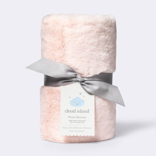 Solid Satin Edge Plush Blanket - Cloud Island™ Pink