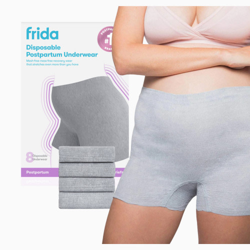 Frida Mom Disposable Boyshort Postpartum Underwear - Gray, Regular