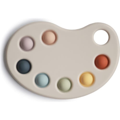 Mushie Paint Palette Press Teether Toy, Multi