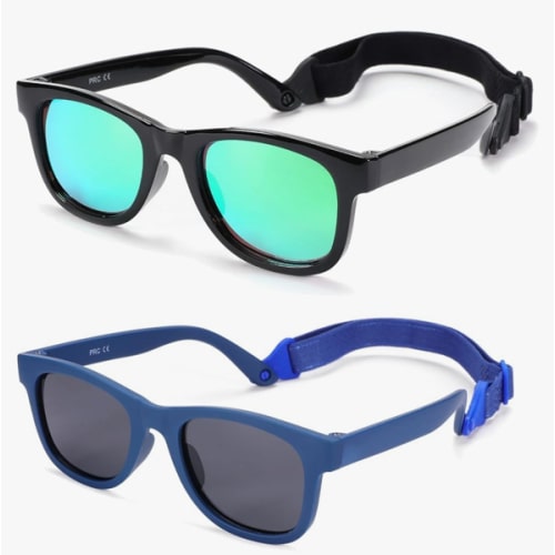 COASION Bendable Flexible Polarized Newborn Baby Sunglasses with Strap for Infant Boys Girls Age 0-12 Months CA8042